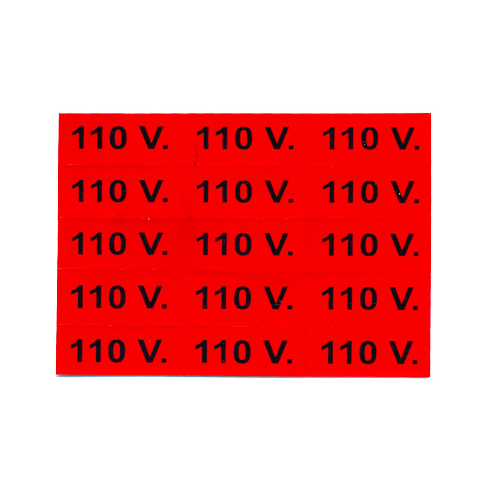 Adesivo Voltagem 110V Vermelho 15 Unid. 254)